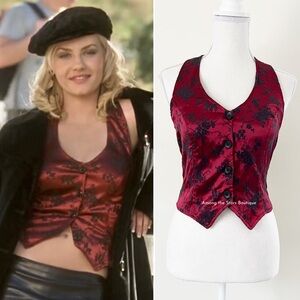 Super Rare Y2K Vintage Floral Jacquard Vest ASO Danielle in The Girl Next Door